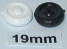 19 mm (3/4") plastic old style wheels